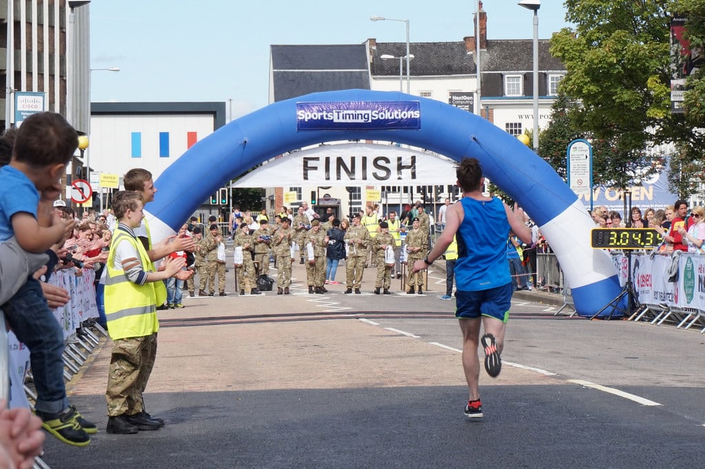 The finish line on the RB Hull Marathon 2015